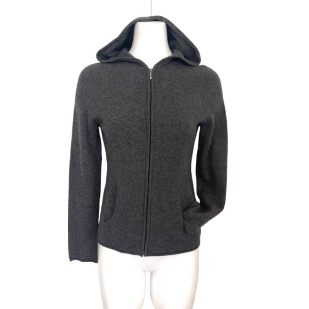 Peck & Peck 2 fly pure cashemere Gray Zip Hoodie - Picture 8 of 11